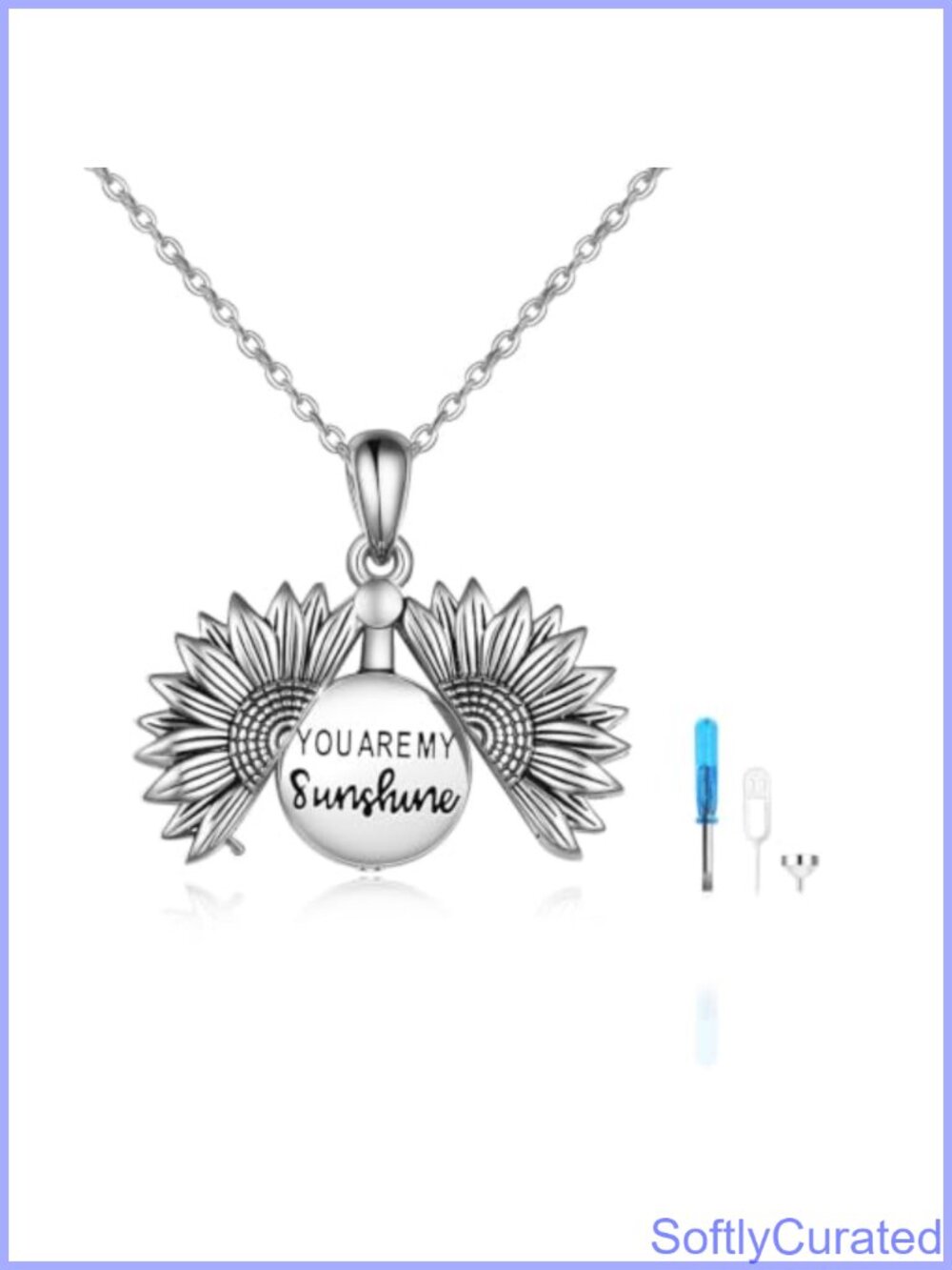 Sunflower Urn Necklace for Ashes You Are My Sunshine Cremation Jewelry